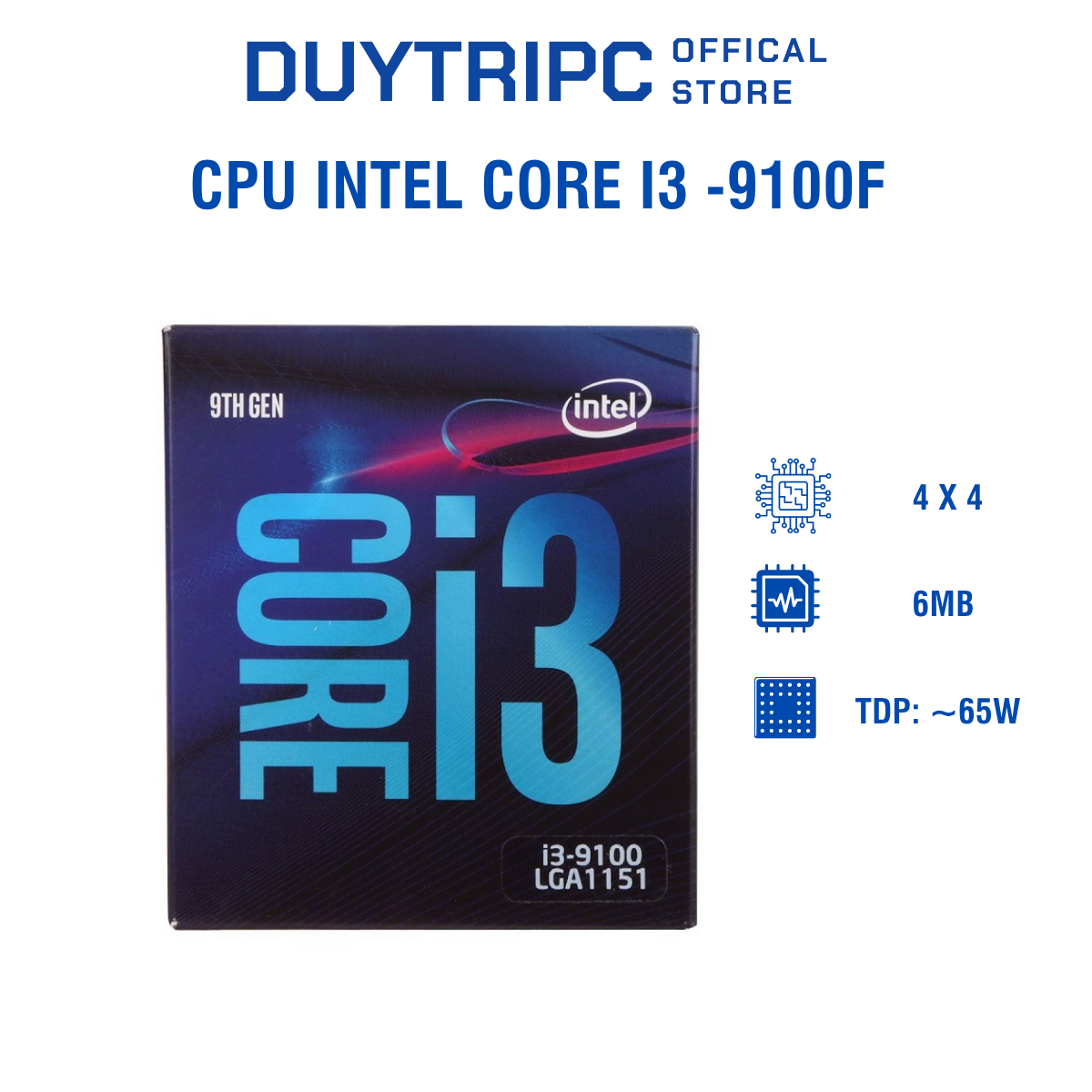 CPU Intel Core i3 -9100F (TRAY)